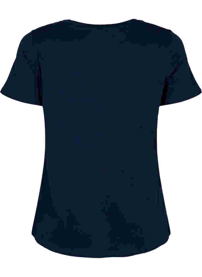 Baumwoll-T-Shirt mit zweifarbigem Logodruck, Navy Blazer, Packshot image number 1