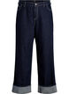 Jeans in weiter Passform mit breitem Umschlag und Kontrastn&auml;hten, Blau, Packshot image number 0