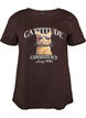 T-Shirt aus Baumwolle mit Frontprint, Braun, Packshot image number 0