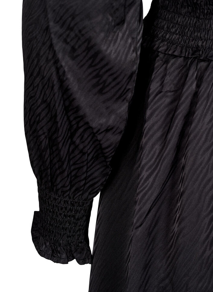 Kleid mit Smockdetails, Schwarz, Packshot image number 3