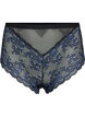 Slip mit Spitze und hoher Taille, Black w. blue lace, Packshot image number 0