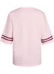 Oversize College-T-Shirt mit 3/4-Ärmeln, Pink, Packshot image number 1