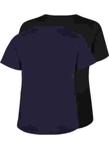FLASH - 2er-Pack T-Shirts mit Rundhalsausschnitt, Navy Blazer/Black, Packshot image number 1