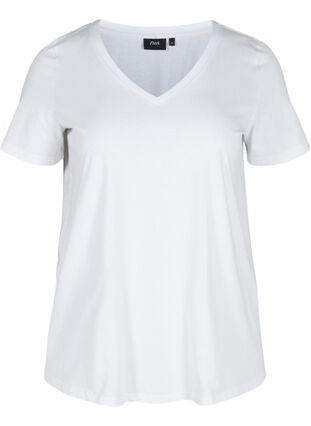 2er Pack Basics T-Shirt aus Baumwolle, Bright White, Packshot image number 2