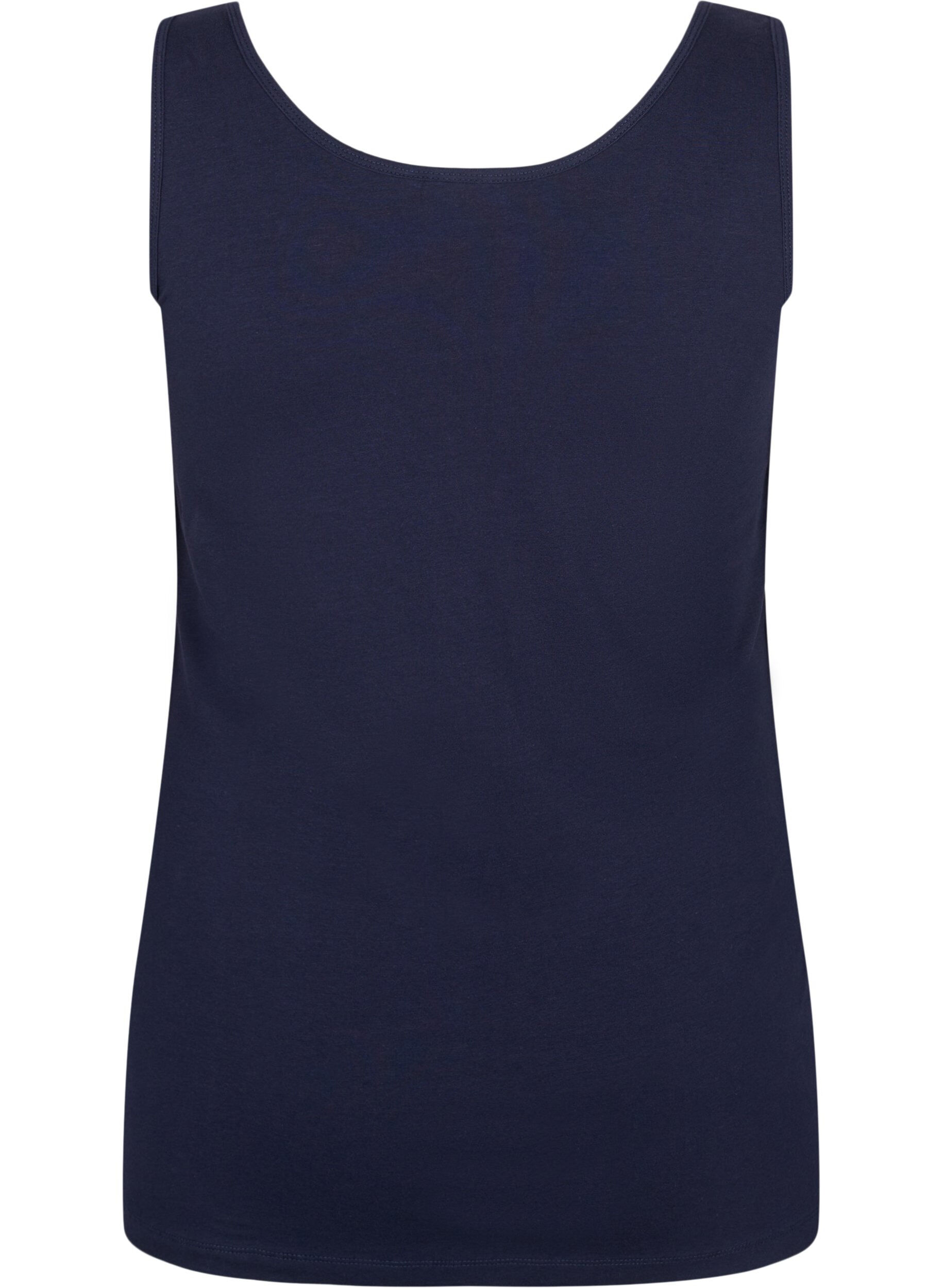 ZizziSolide Farbe Grundoberteil aus Baumwolle, Blau, Packshot image number 1