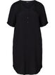 Kurzarm Kleid aus Viskose mit Knöpfen, Black, Packshot image number 0
