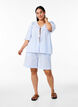FLASH - Kurze Hosen mit Streifen und hoher Taille, Blau, Model image number 1