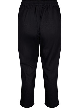 Weite Hose aus Leinen-Baumwoll-Mischung, Black, Packshot image number 1