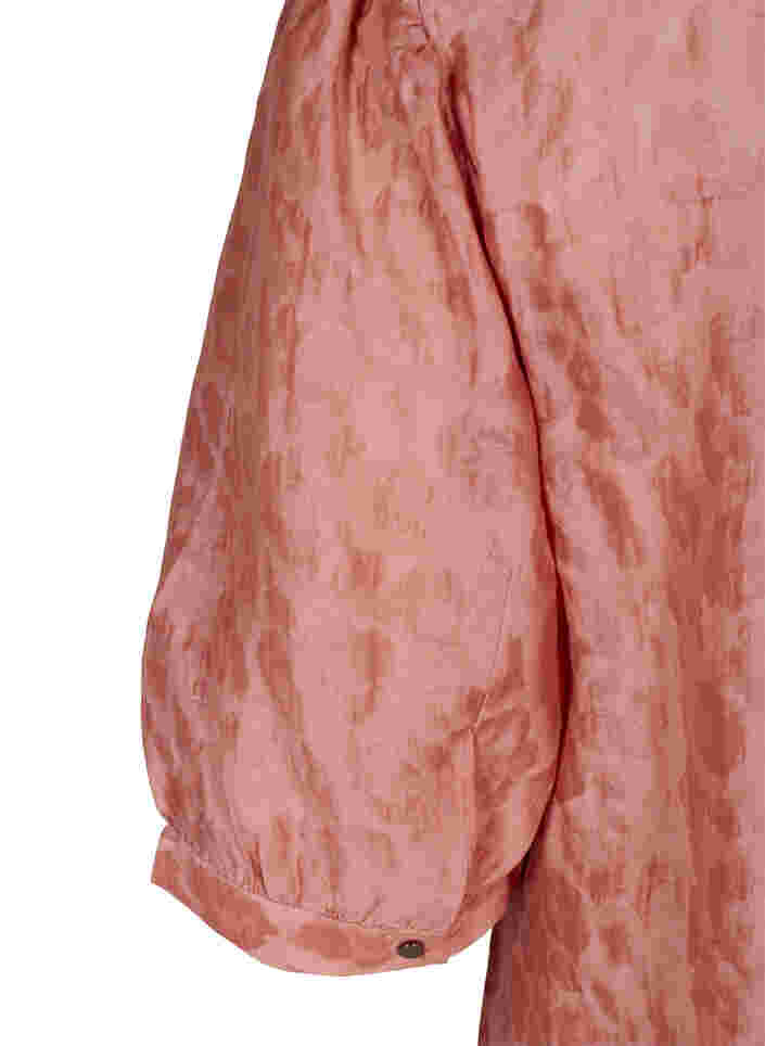Bluse mit 2/4-Ärmeln und Tone-in-Tone Muster, Rose Smoke, Packshot image number 3