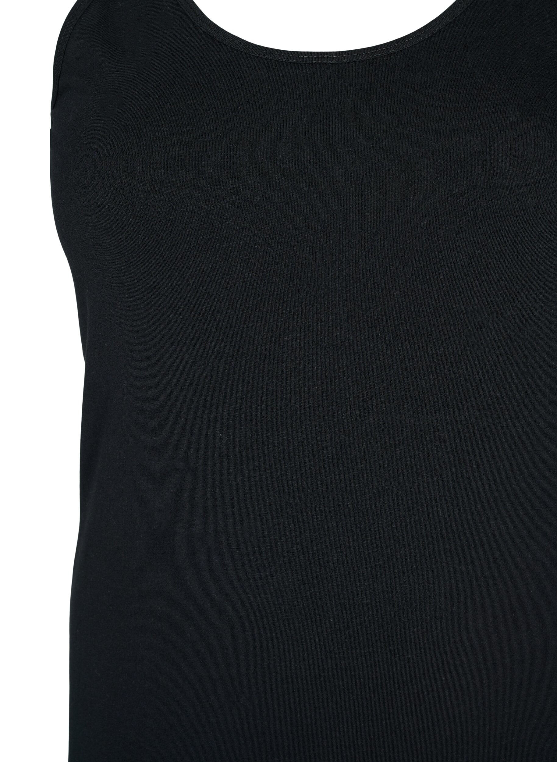 ZizziEinfarbiges basic Top aus Baumwolle, Schwarz, Packshot image number 2