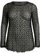 Transparente Bluse aus Spitze mit langen &Auml;rmeln, Schwarz, Packshot image number 0