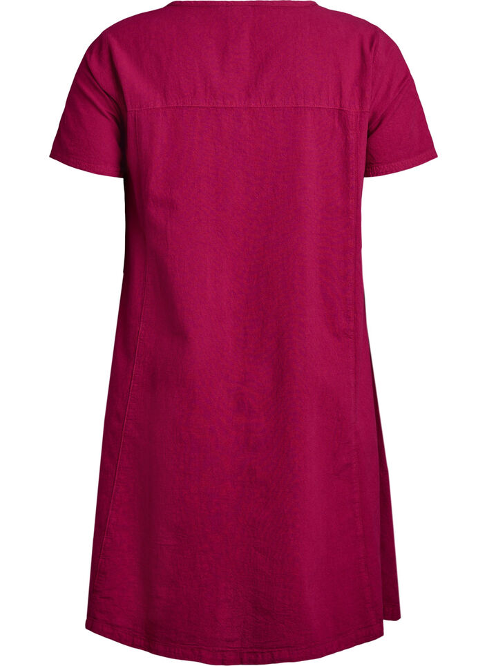 Kurzarm Kleid aus Baumwolle, Rot, Packshot image number 1