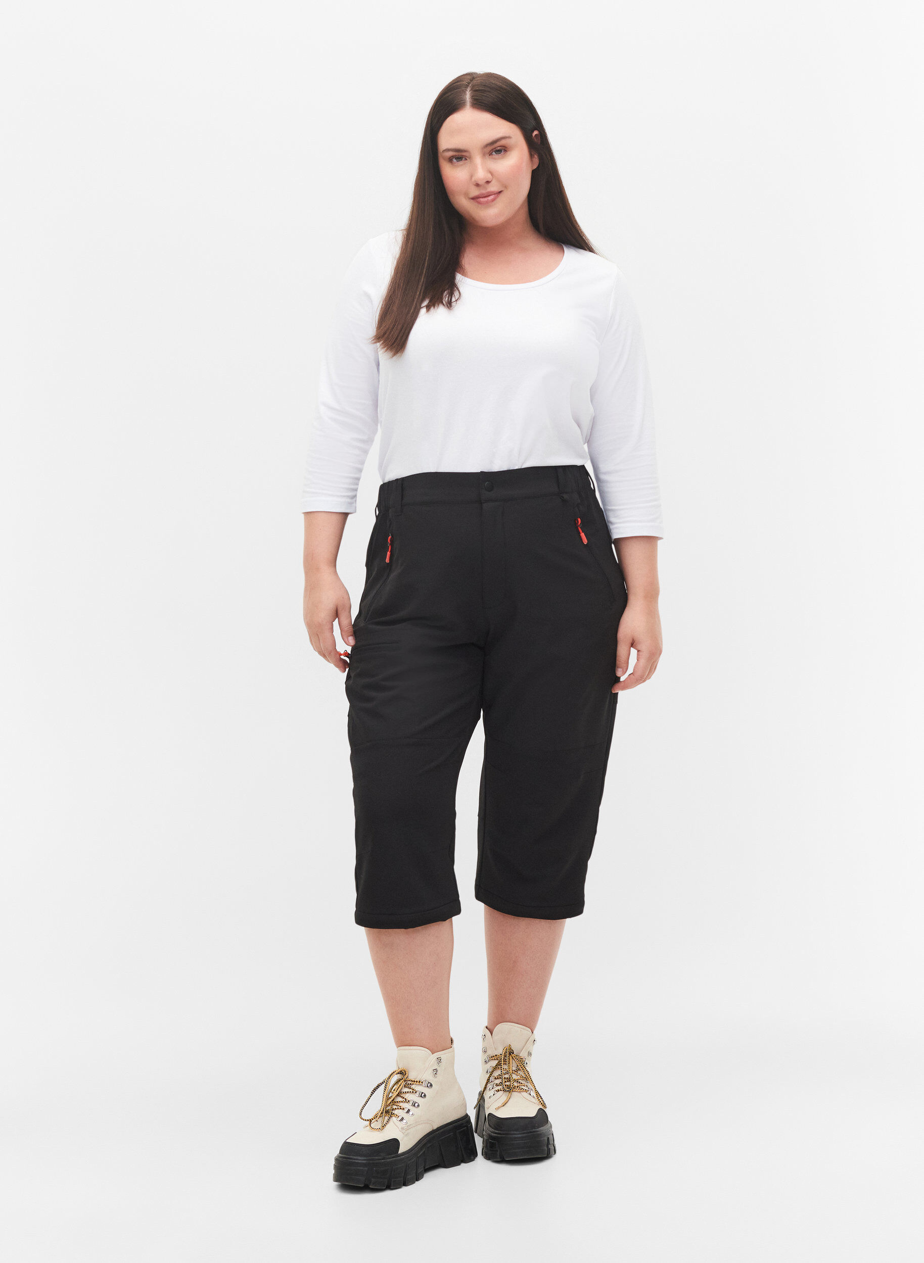 Zizzi Wanderhose mit abnehmbaren Beinen, Black, Model image number 4