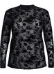 Meshbluse mit Blumenmuster, Schwarz, Packshot image number 0