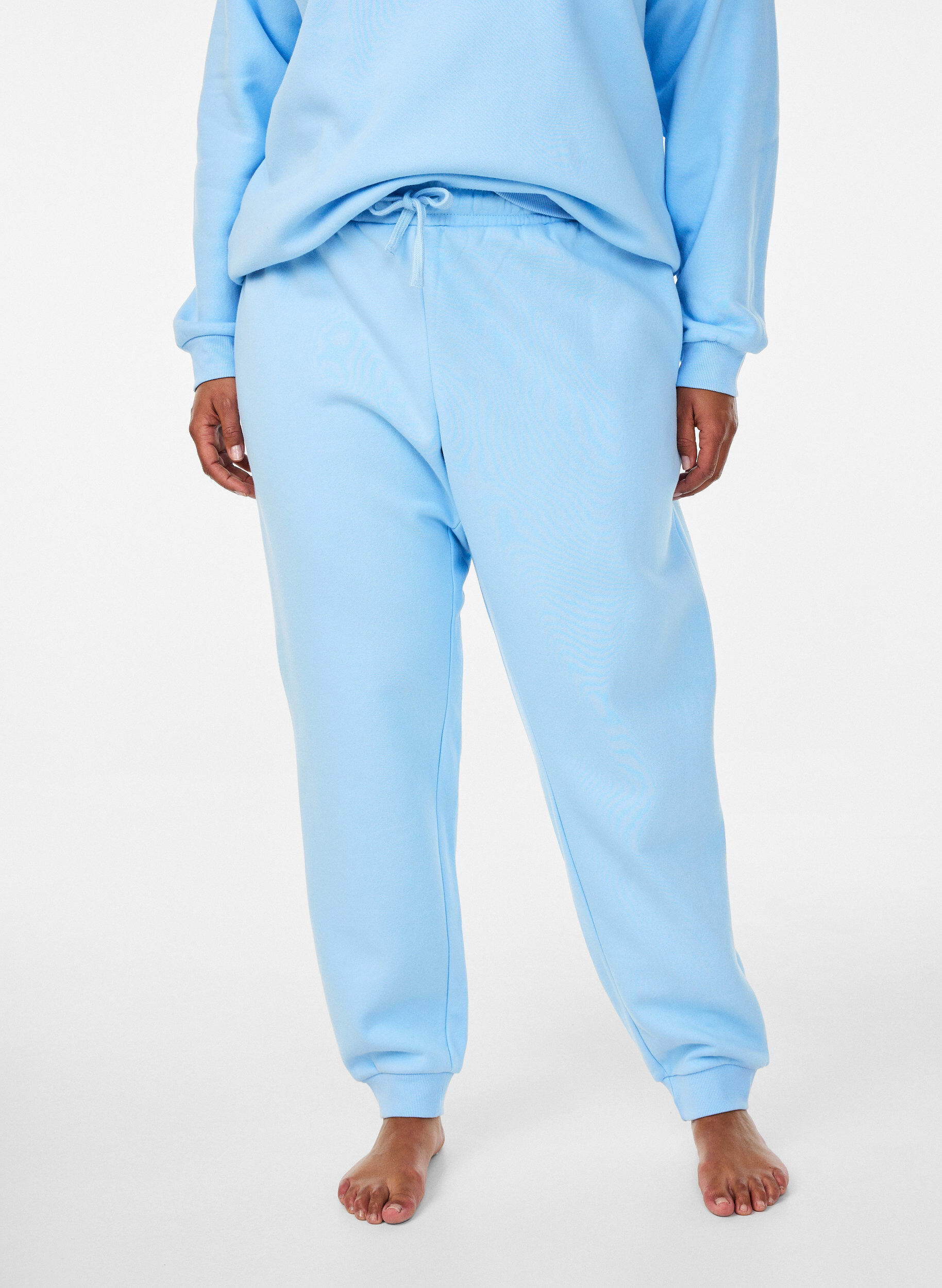 Zizzi Hochtaillierte Jogginghose, Blau, Model image number 2