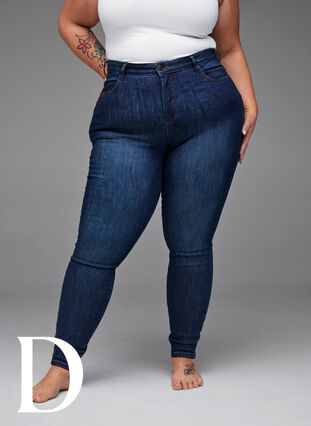 Super Slim-Fit-Jeans mit hoher Taille, Dark Blue, Model image number 8