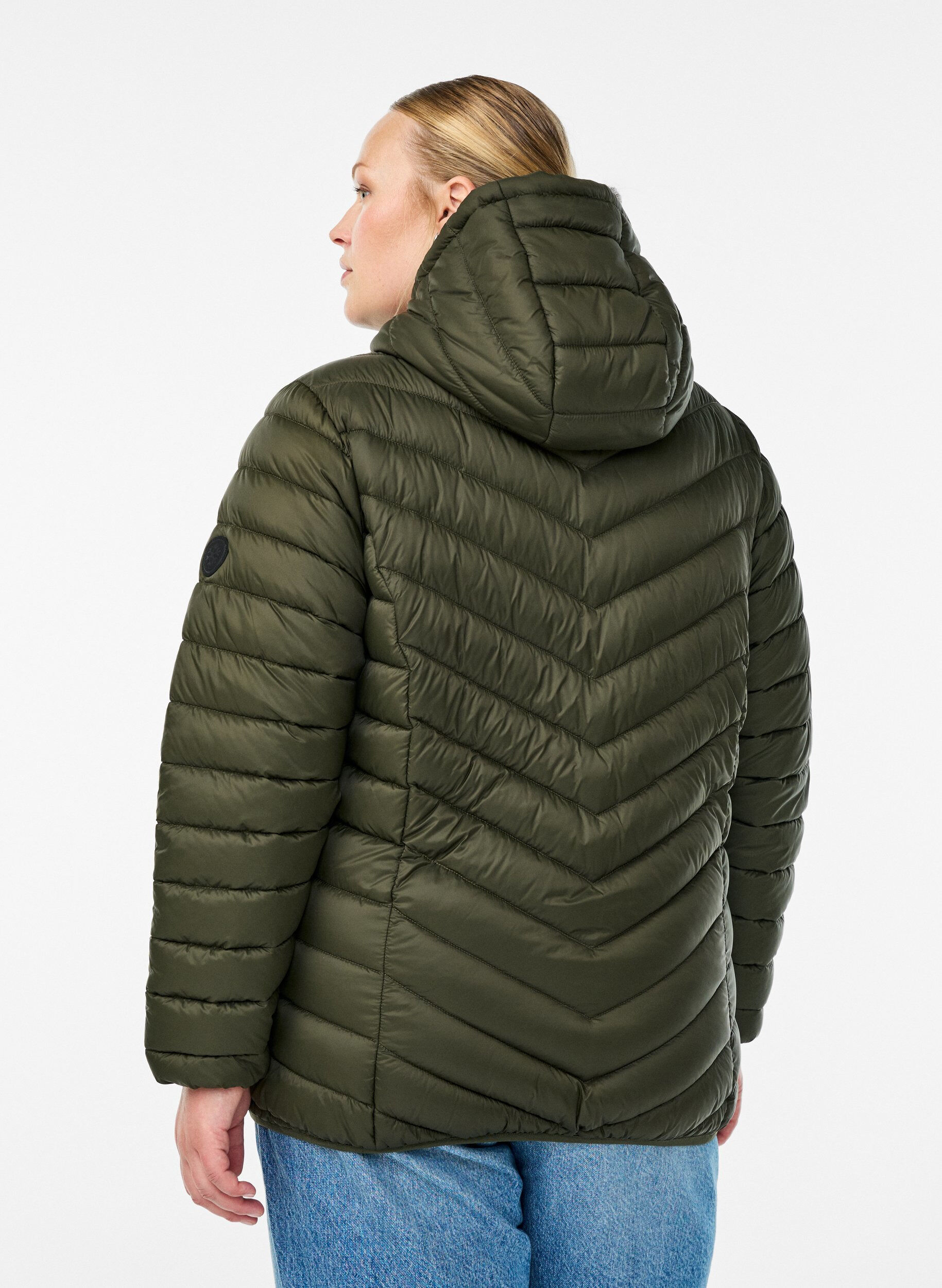 ZizziLeichte Steppjacke mit Kapuze, Gr&uuml;n, Model image number 2