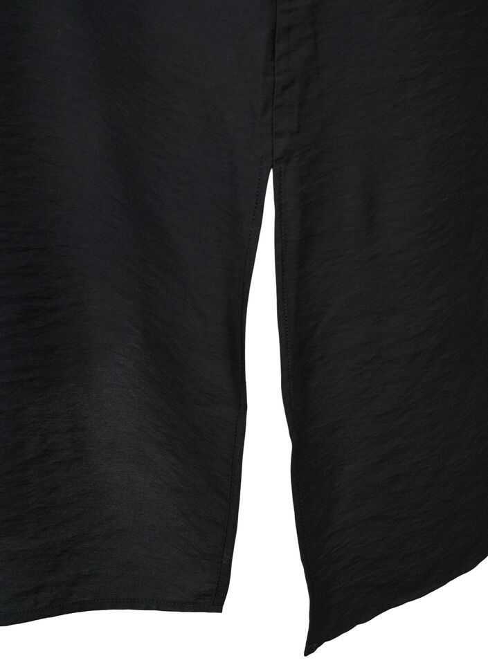 One-Shoulder-Kleid aus Viskose, Schwarz, Packshot image number 3