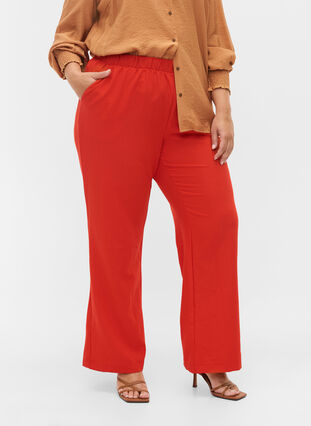 Weite Hose mit Taschen, Fiery Red, Model image number 3