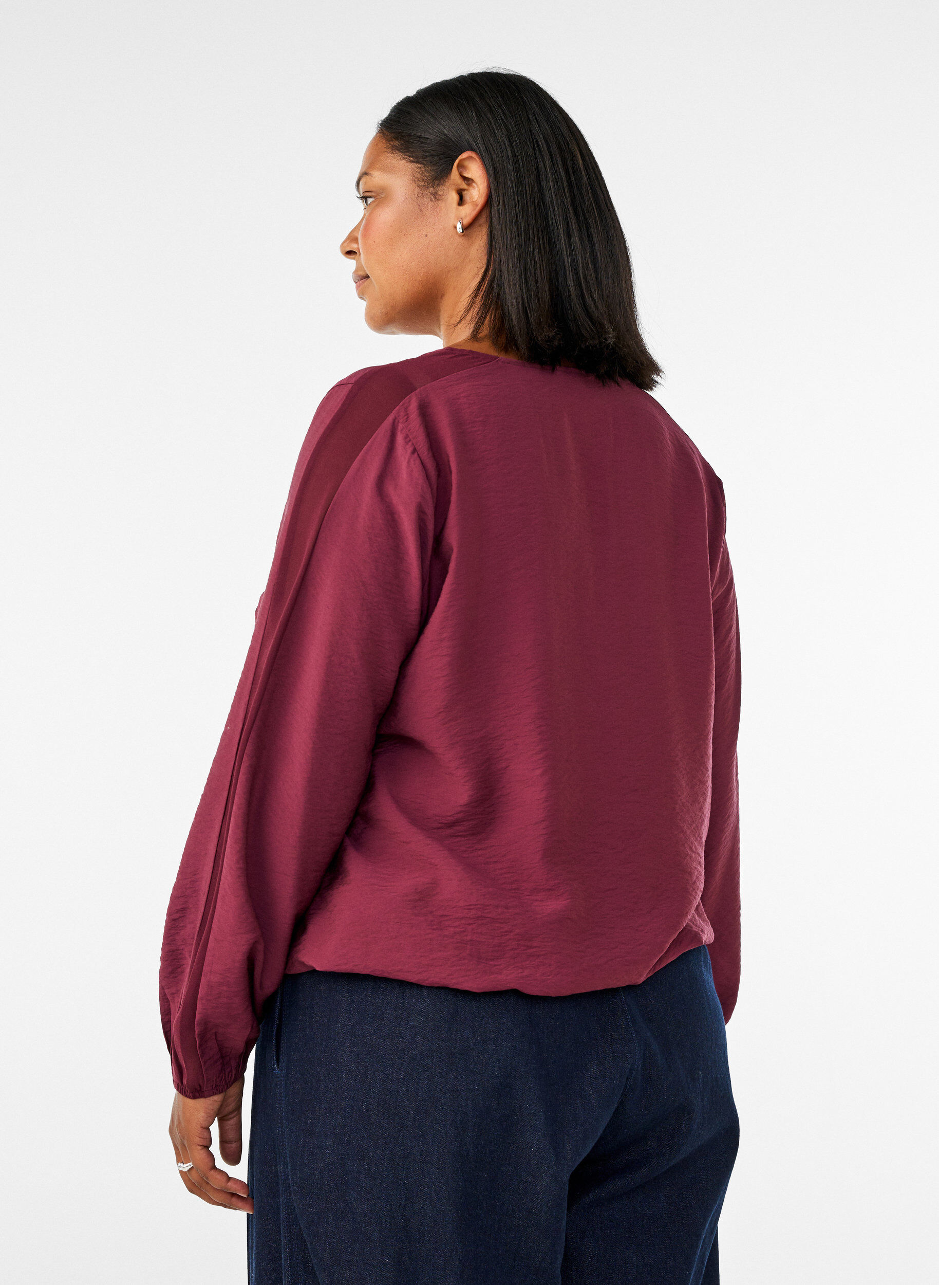 ZizziBluse mit Balloneffekt und Chiffondetails, Rot, Model image number 2