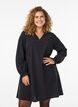 Kurzes Kleid aus Baumwolle mit V-Ausschnitt, Schwarz, Model image number 0