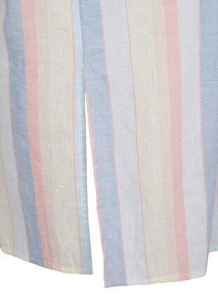 Langes Hemd aus Baumwollmischung mit Leinen, Multi Color Stripe, Packshot image number 3