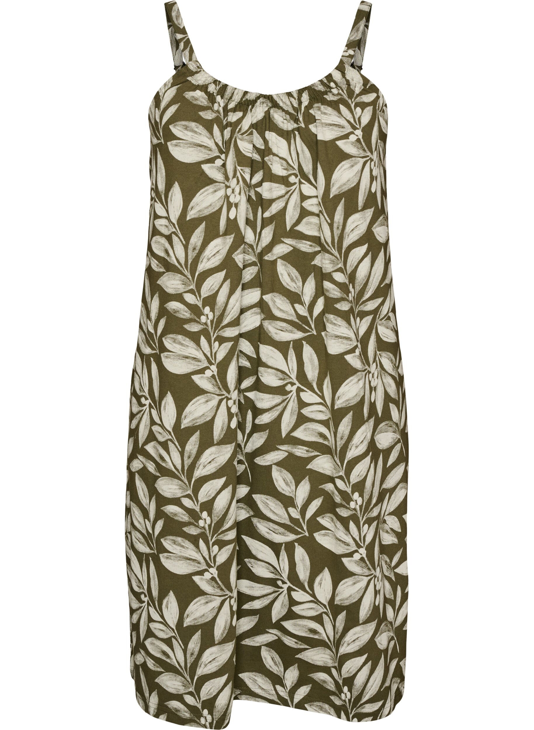 ZizziMidi-Tr&auml;gerkleid aus Bio-Baumwolle, Gr&uuml;n, Packshot image number 0