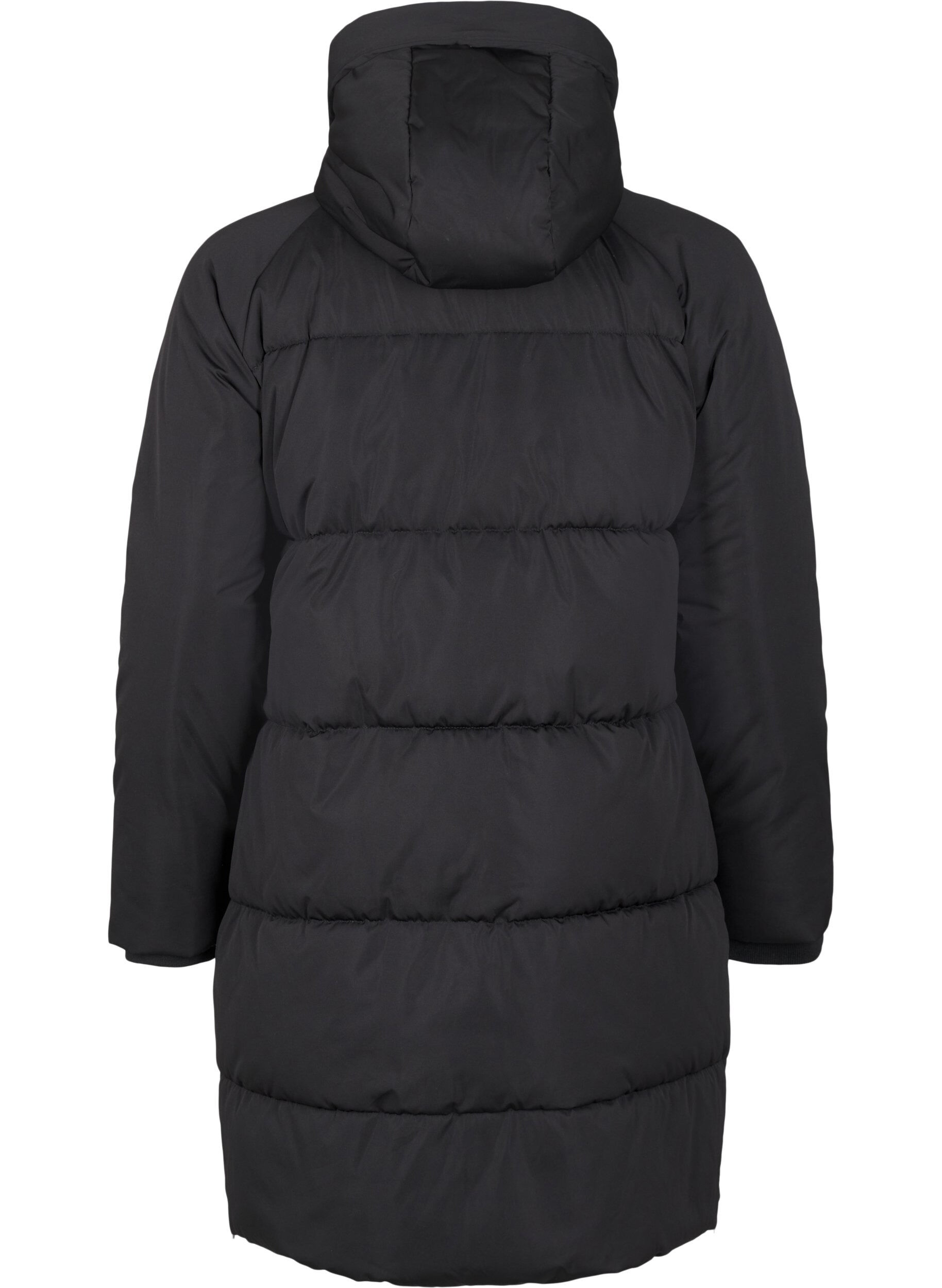 Zizzi Pufferjacke mit Kapuze, Schwarz, Packshot image number 1