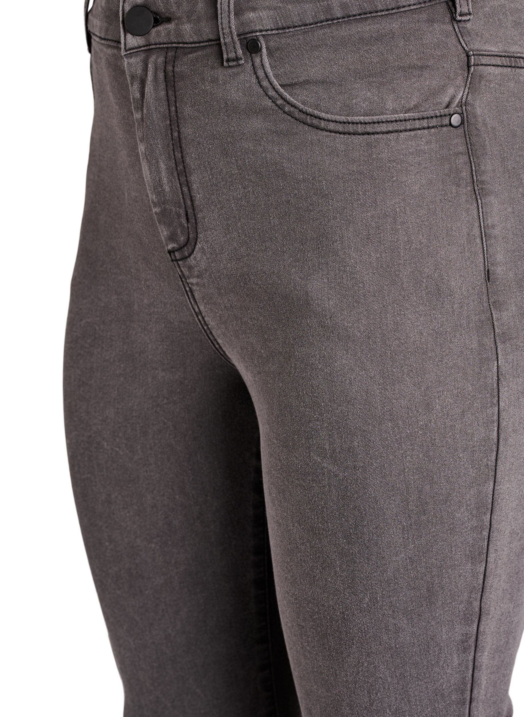 Zizzi Amy Super Slim Fit Jeans mit hoher Taille, Grau, Packshot image number 2