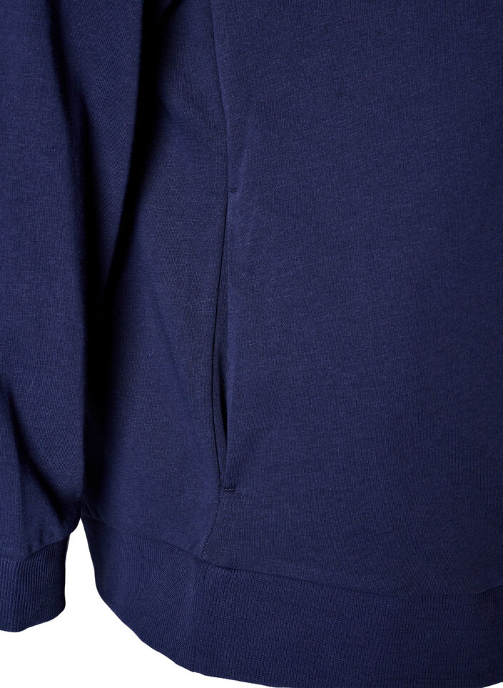 Sweat-Cardigan mit Kapuze und Taschen, Blau, Packshot image number 3