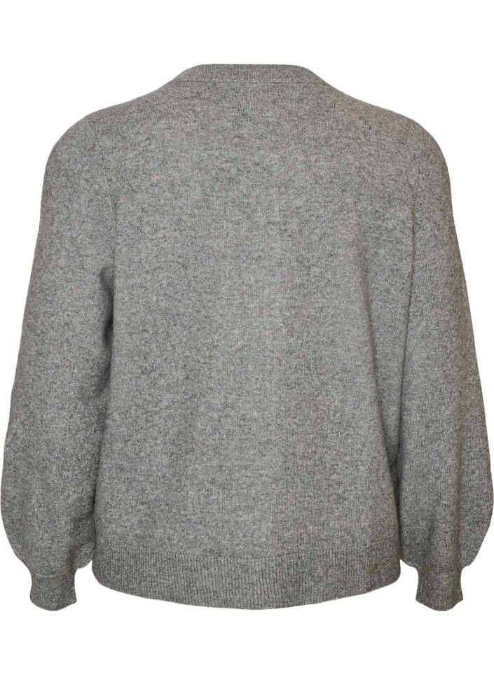 Strickjacke aus weichem Strick mit goldfarbenen Kn&ouml;pfen, Grau, Packshot image number 1