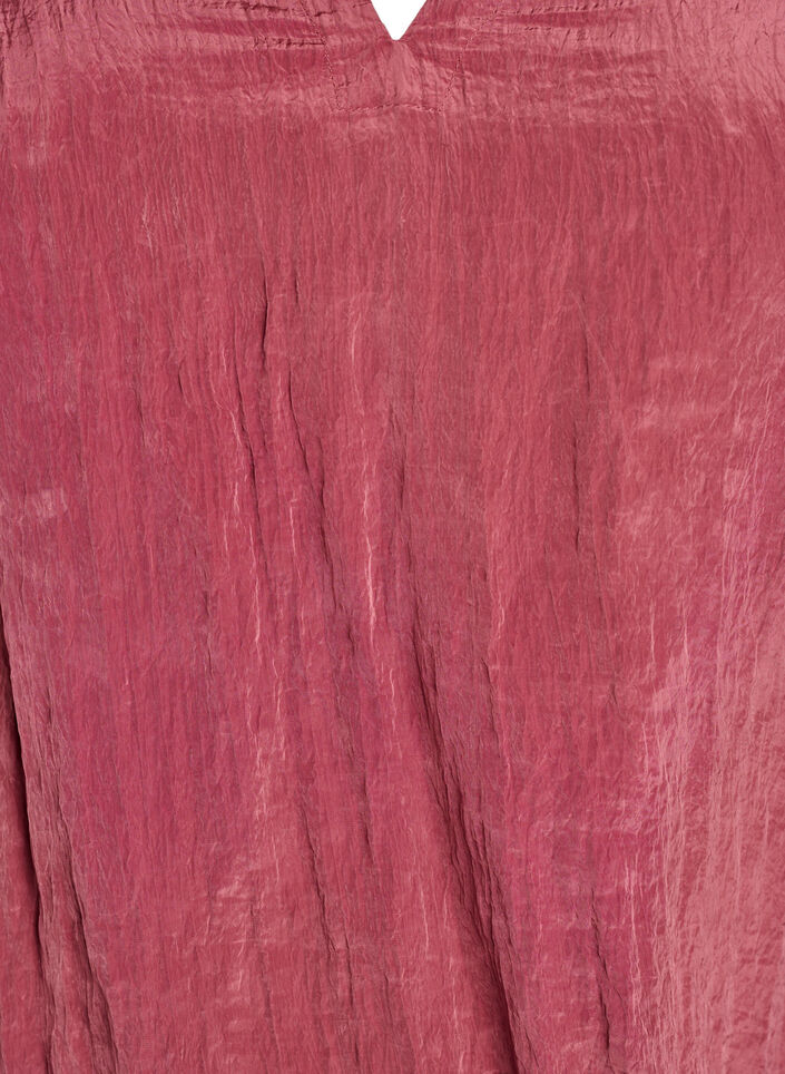 Bluse mit V-Ausschnitt und Crinkle-Struktur, Rot, Packshot image number 2