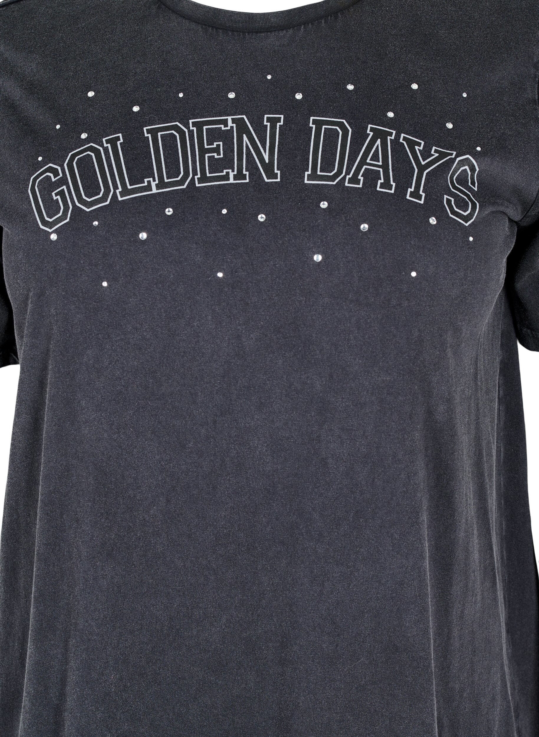 Zizzi T-Shirt aus Bio-Baumwolle mit Grafikprint, Grau, Packshot image number 2