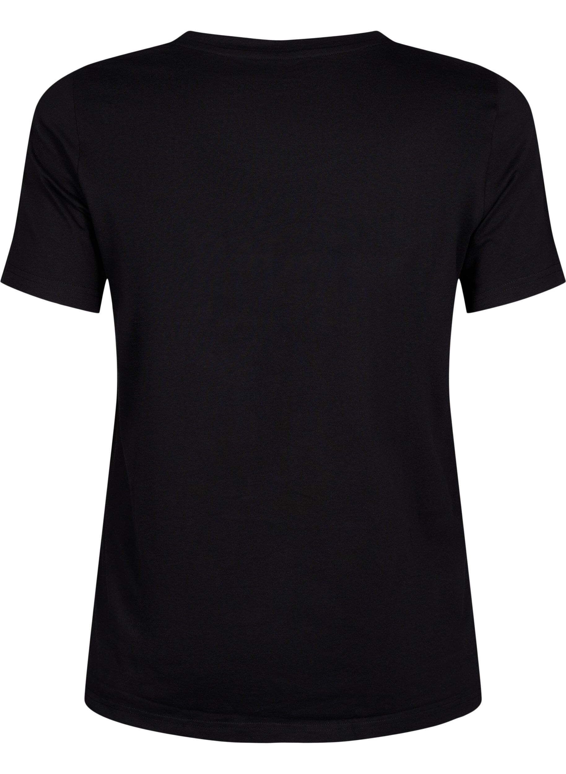 Zizzi T-Shirt mit Nieten aus Bio-Baumwolle, Black W. TR&Eacute;S, Packshot image number 1