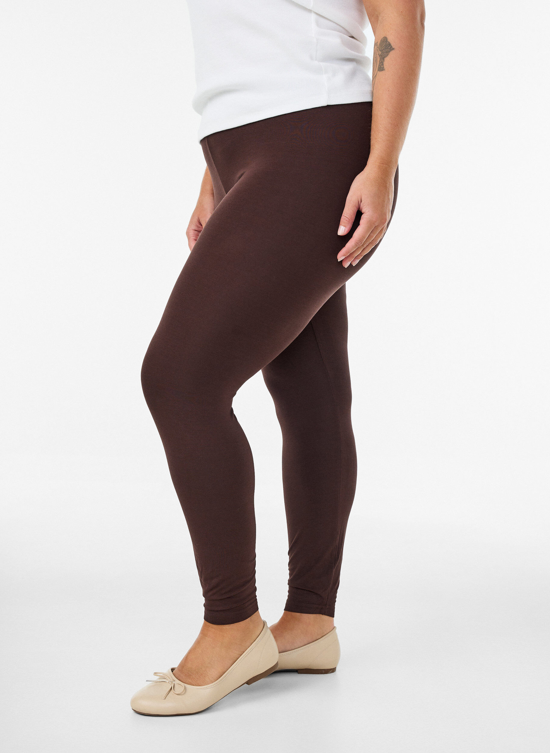ZizziBasic-Leggings aus Viskose, Braun, Model image number 0