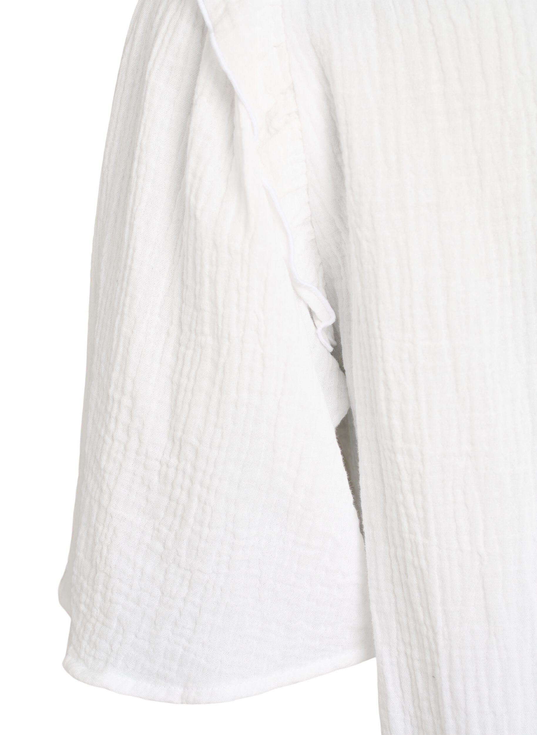 ZizziBluse aus Baumwoll-Musselin mit Broderie Anglaise und 1/2-&Auml;rmeln, Wei&szlig;, Packshot image number 3