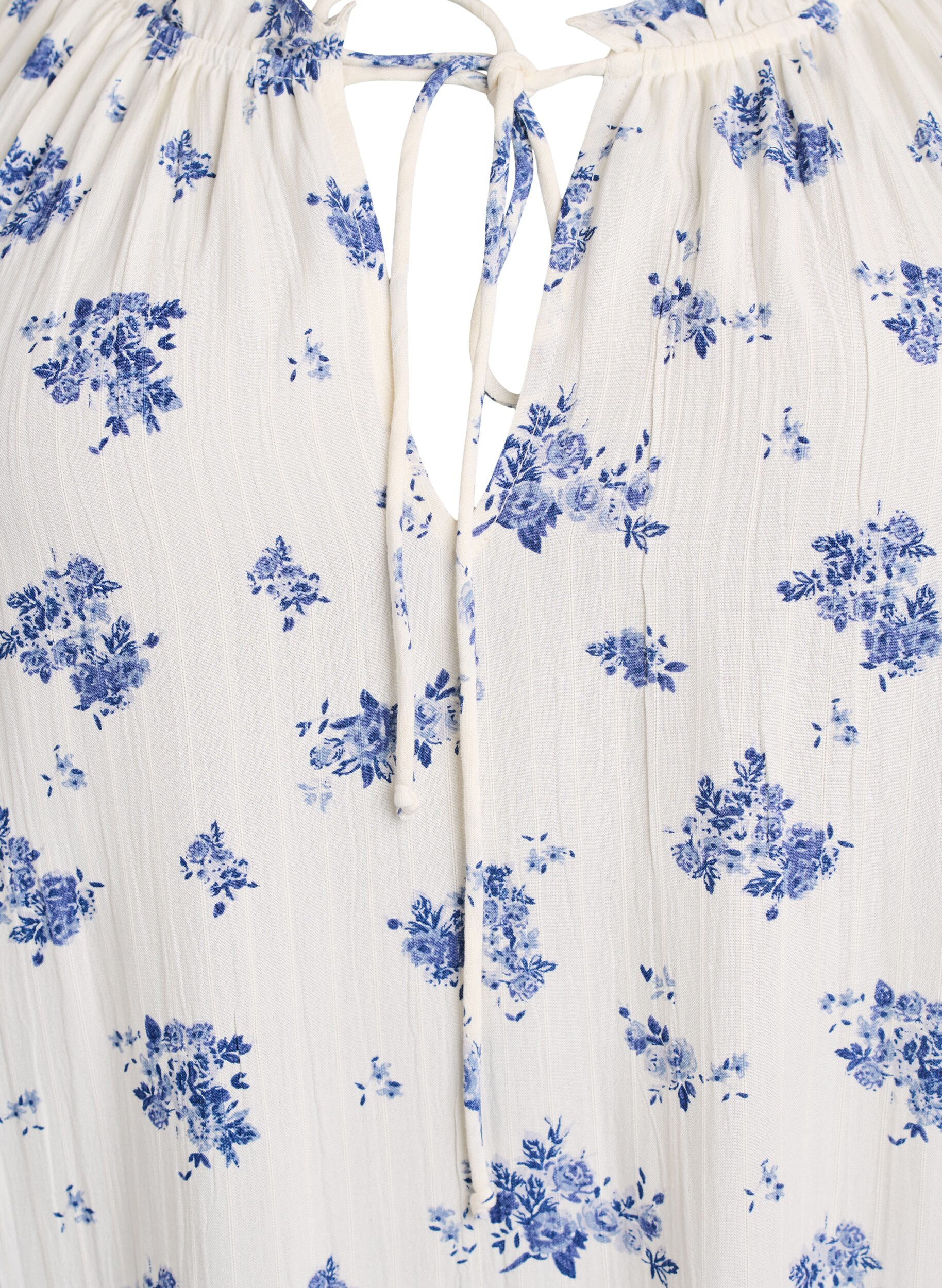ZizziGebl&uuml;mte Bluse aus Viskose mit halblangen &Auml;rmeln, Wei&szlig;, Packshot image number 2