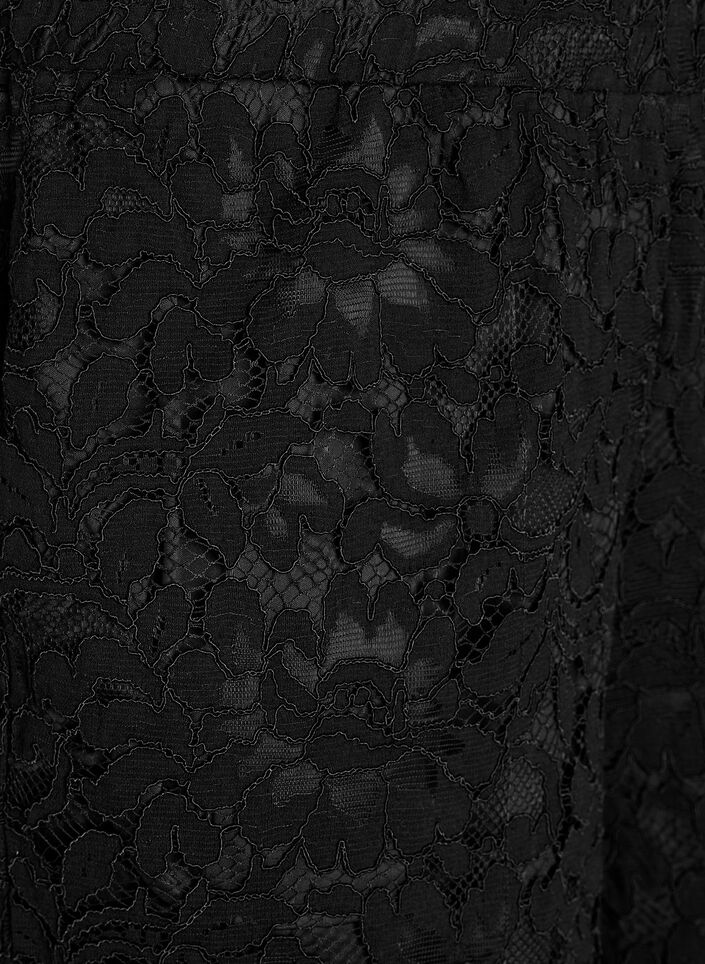 Shorts aus Spitze mit hoher Taille und Taschen, Schwarz, Packshot image number 2
