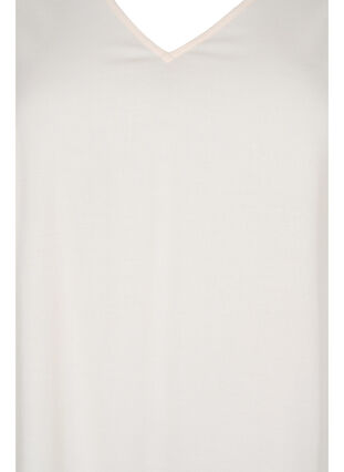 Kurzärmeliges Kleid aus Viskose mit Blumendruck, Off White Flower, Packshot image number 2