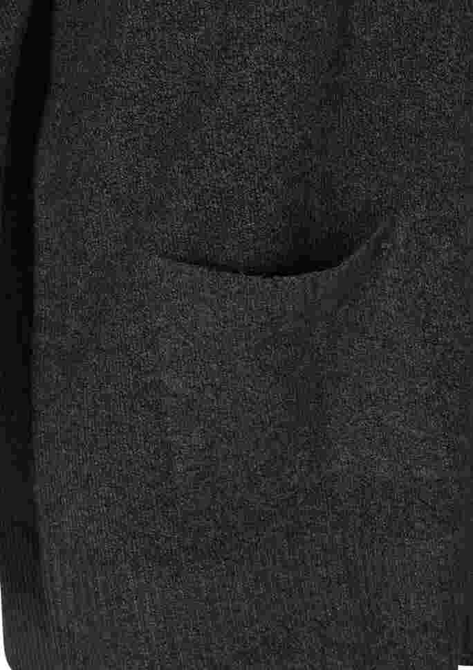Melierter Strickcardigan mit Taschen, Dark Grey Melange, Packshot image number 3