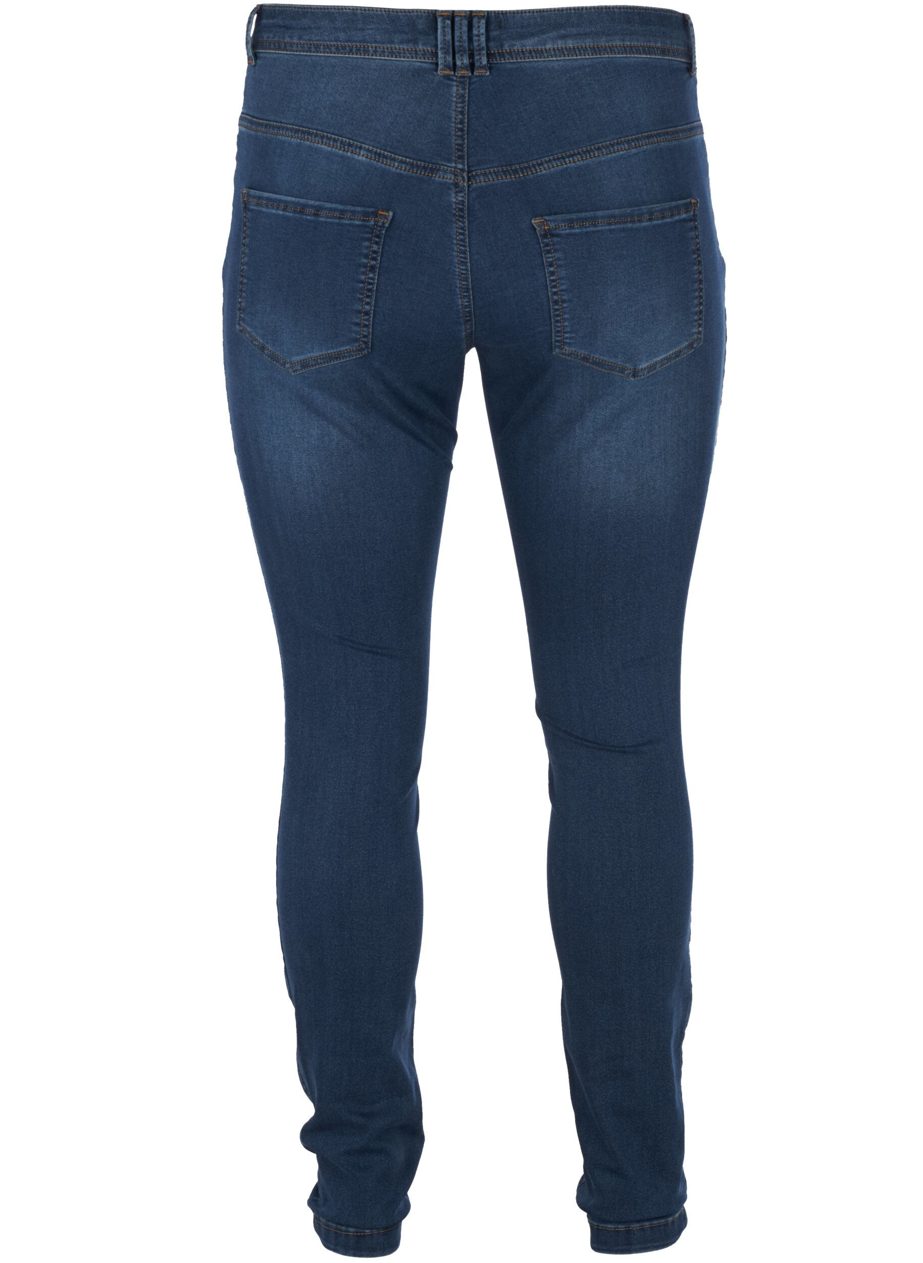 Zizzi Super Slim Amy Jeans mit hoher Taille, Blau, Packshot image number 1
