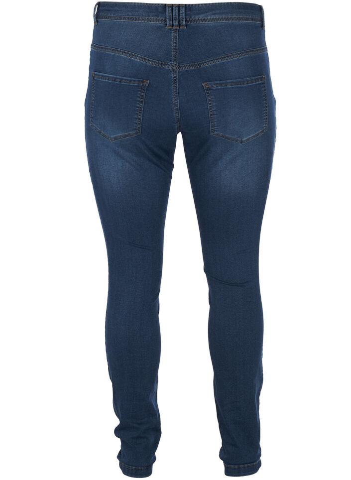 Super Slim Amy Jeans mit hoher Taille, Blau, Packshot image number 1
