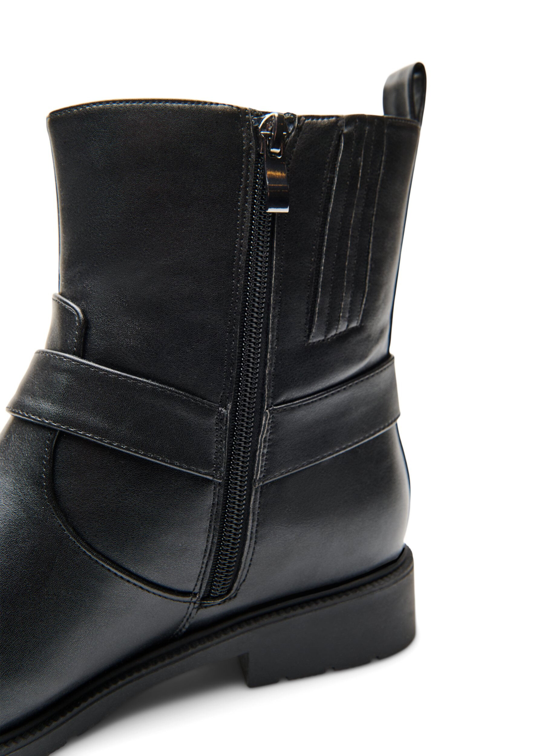 Zizzi Extra-Weite - Kurzer Biker-Stiefel, Schwarz, Packshot image number 2