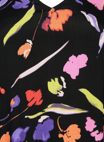 Kleid aus Viskose mit Druck und 3/4 Ärmeln, Faded Tulip AOP, Packshot image number 2