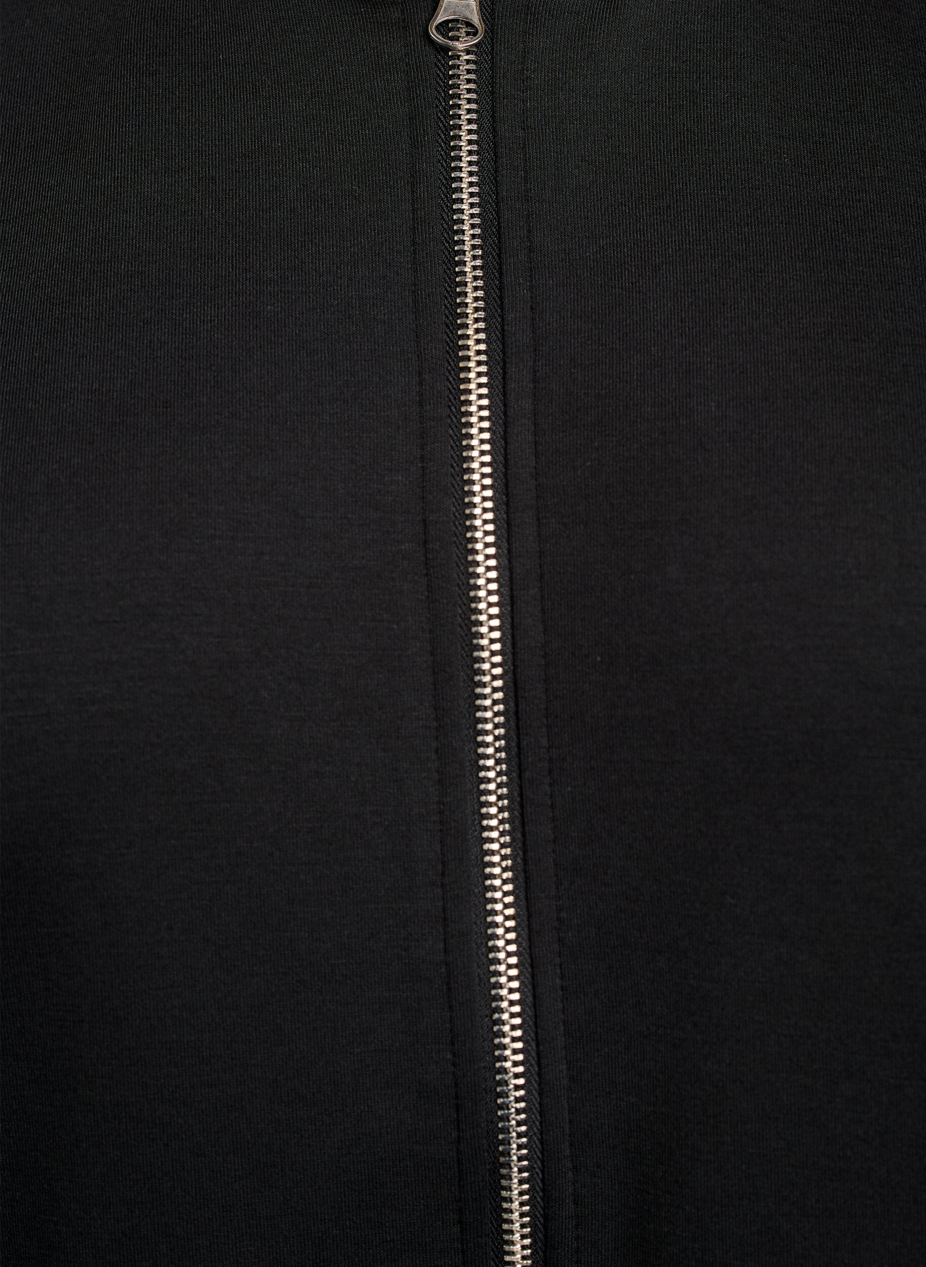 Zizzi Bomber-Cardigan mit Rei&szlig;verschluss, Schwarz, Packshot image number 2