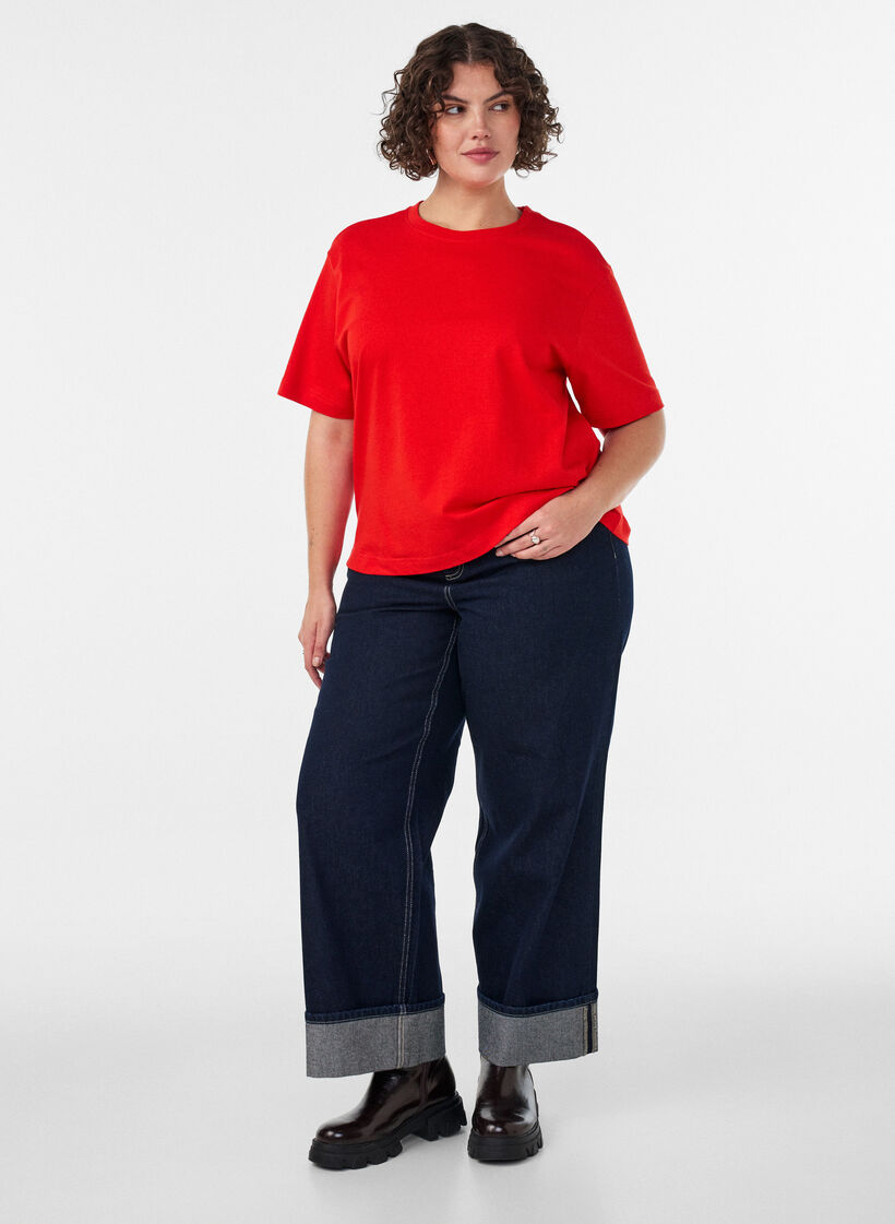 Kastiges T-Shirt aus Baumwolle, 0942, Model image number 1