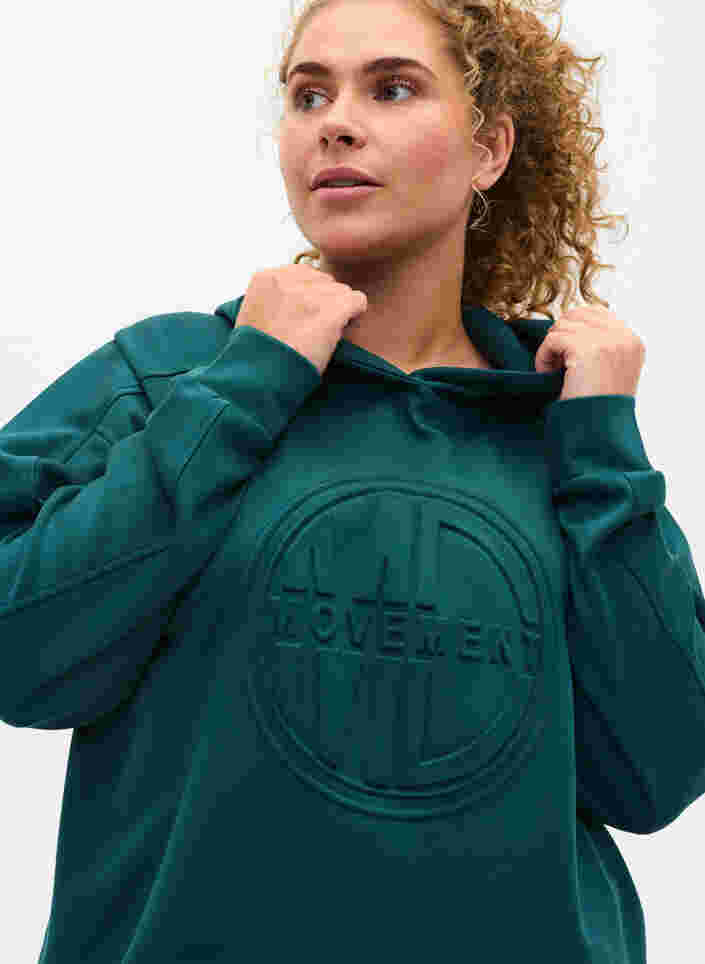 Lockeres Sweatshirt mit Kapuze, Deep Teal, Model image number 2