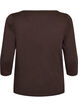 Basic-T-Shirt mit U-Boot-Ausschnitt und 3/4-&Auml;rmeln, Braun, Packshot image number 1