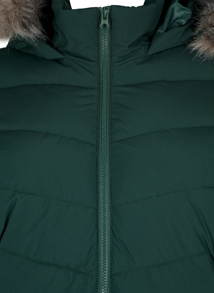 Kurze Steppjacke mit Kapuze, Gr&uuml;n, Packshot image number 2