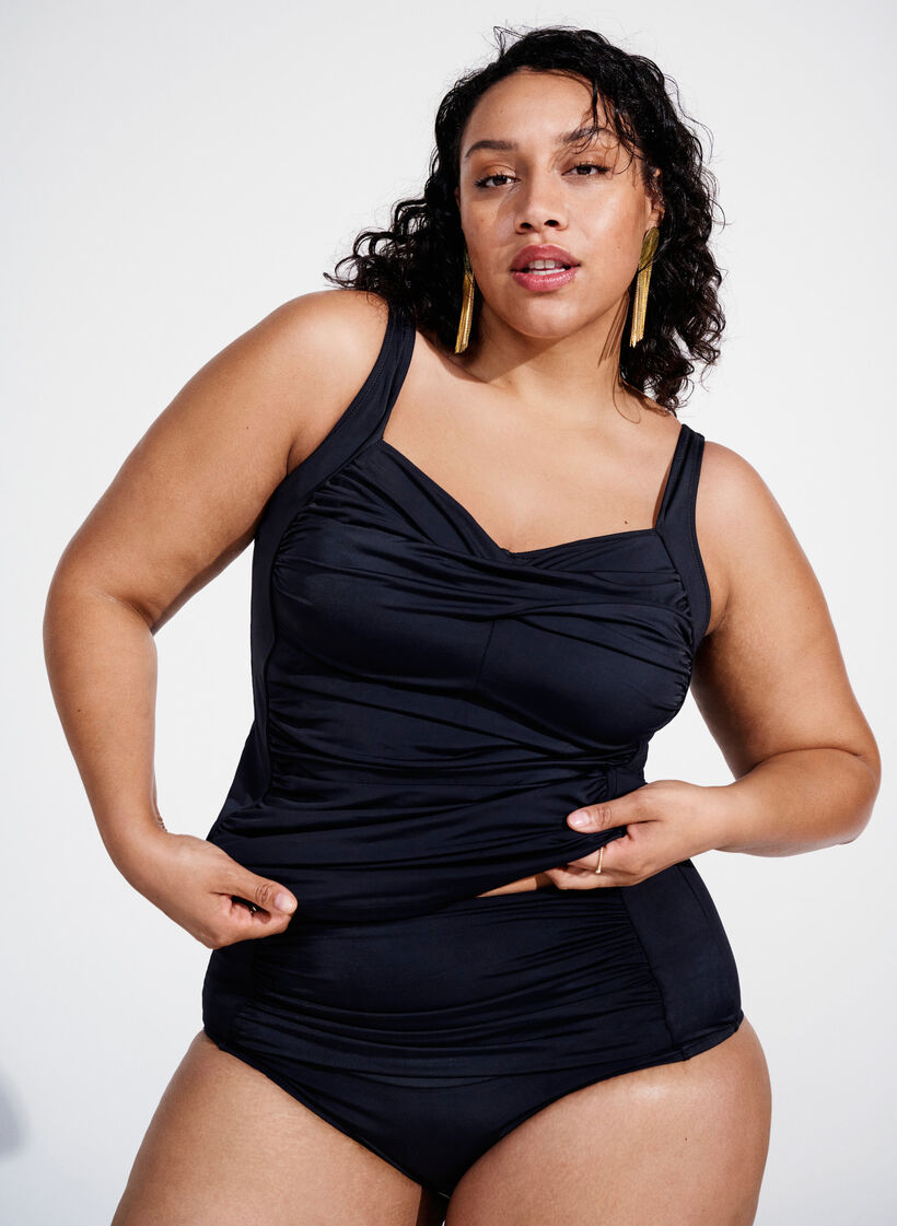 Tankini mit Drapierung, Schwarz, Image image number 0